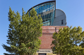 Exterior front entrance to Museum of the Bible.